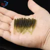 200 pcs 4cm / 0.3g Bass Pesca Worms 10 Cores Silicone Soft Plastic Isca De Pesca Artificial Borracha Em Jig Head Hook Uso