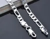 925 Sterling Silver plated pretty Classic fashion 4MM chain men style necklace 16-30inches 3:1 Sideways Necklace 2024417