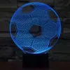 Nattljus Cirkel Sport Fotboll Fotboll 3D Optisk Illusionlampa 7 Färger Ändra Touch-knapp och 15 Knappar Fjärrkontroll LED-bordsdisk