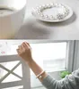 2017 Koreansk stil Faux Pearl Wedding Armband Kvinnor Prom Party Smycken Stretch Bangle Rhinestone Armband Evening Bridal Tillbehör