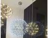 Lámpara colgante de sala de estar moderna Lámpara de acero inoxidable Bola LED LED Firework Light Restaurant Villa El Project Pends li286t