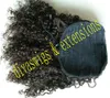 Cheveux vierges péruviens afro crépus bouclés queue de cheval de cheveux humains pour les femmes noires, clip de queue de cheval bouclé en spirale dans l'extension de cheveux 120g