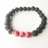 Lava Rock Stone Beads Armband Charm Rock Natursten Turkos Tiger Eye Beads Armband Mode Smycken Hantverk Chakra Armband