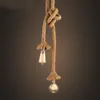 Vintage Rope Pendant Light Lamp AC 90-260V Loft Kreativ personlighet Industriell lampa Edison Bulb Amerikansk stil för vardagsrum