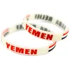 100 pcs iemen Saba relevo silicone pulseira pulseira debossed bandeira logotipo preto e branco para presente de promoção