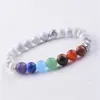 Multicolor 7 Chakra Stone Amethyst pärlor Buddha -armband Armband Bangles Bijoux Armbanden Voor Vrouwen Women Men smycken 7370