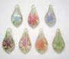 10 stuks lot veelkleurige murano lampwork glas hangers voor diy ambachtelijke mode-sieraden cadeau mix kleuren PG9222p