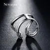 NEWBARK Vintage Crown Open Women Rings Lovely Lady Double U Silver Color Great Quality Zirconia Stone Queen Symbol Finger Ring q170720