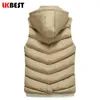 Herrvästar Partihandel - LK Mäns Waistcoat 2021 Märke Men Vest Fashion Ytterkläder Fritid Casual Winter Coat Varm Ärmlös Jacka