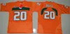 Camisas masculinas Miami Hurricanes College Football 26 Sean Taylor 52 Ray Lewis 20 Ed Reed Green Orange Stitched Jerseys