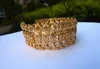 SUPER BIG 24 K Oro Amarillo Real Sólido GF Nugget Duradero MUJERES Y HOMBRES Anchos 25mm Pulsera Joyería exagerar ENVÍO GRATIS