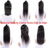 Brazilian Virgin Human Hair Kinky Straight Clip In Hair Extensions 100g Body Wave Natural Color Kinky Straight Clip In Hair Extens2094455