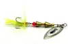 Yeni Spinner Lazer Tatlısu Balıkçılık Cazibesi 4.3 cm 6g Metal Vib Bıçakları Kaşık Spinnerbaits Sarı Tüylü Kanca