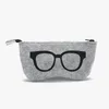Nieuwste gestripte rits bril pouch sunglasses case draagbare vilt tas protector opbergtas freeshipping 18.5 * 9cm