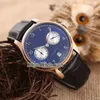 High Quality Portugieser IW500125 IW500701 IW500124 Brown Dial Automatic Mens Watch Rose Gold Leathre Strap Power reserve Watches