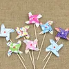 Cake Toppers Windmolen Papieren Kaarten Banner voor Fruit Cupcake Wrapper Bakken Cup Verjaardag Tea Party bruiloft decoratie baby shower