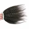 Non transformés vierge brésilienne crépus cheveux raides 100g 40pcs couleur naturelle Yaki cheveux bande dans les extensions de cheveux humains 4100607