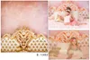 Gouden Hoofdeinde Beds Foto Achtergrond Roze Muur Pasgeboren Baby Kid Photography Studio Achtergrond Indoor Room Booth Shoot Prop