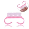 Set of 5pcs Nail Art Cleaning Brush Plastic Handle Dust Clean Manicure Pedicure Tool Pink Blue5402396