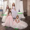 2020 NEW Girls Ball Gown Lace Pageant Dresses for Girls Glitz Holy Communion Dresses Bow Graduation Gowns Children