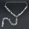 idealway nouveau 2 couleurs bijoux de mode argent plaqué or pendentif longue chaîne collier ras du cou pour les femmes style britannique