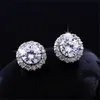 New Arrival Best Friends 18K White Gold Plated Earings Big Diamond Earrings for Women White Zircon Earrings