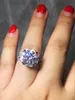 Crown Heart Ring 3ct Diamond CZ 925 Sterling Silver Wedding Band Pierścień dla kobiet Bridal Moda Biżuteria
