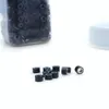 5mm silicone micro link ring beads loop para extensões de cabelo de penas cabeleireiro preto