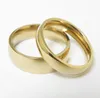 4mm Stainless Steel Gold Plated Finger Band Rings For Women Men Couple Lovers Party Wedding Jewelry