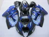 Högkvalitativ motorcykelmakare för Suzuki GSXR1300 96 97 98 99 00 01-07 Blue Flames Black Fairings Set GSXR1300 1996-2007 OT31