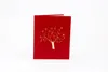 Laser Cut Bröllop Inbjudningar 3D Söt Tree Pop Up Card Valentine's Day Greeting Cards Festive Party Supplies