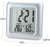 Par dhl/fedex 30 pièces étanche LCD numérique salle de bain miroir mural horloges cuisine température humidité capteur avec aspiration