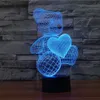 Luces nocturnas bear amor amado 3D acrílico visual touch lámpara de mesa colorida decoración de arte infantil creative usb escritorio de escritorio nocturno 5988791