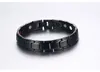 Moda salute energia braccialetto braccialetto uomini gioielli neri titanio acciaio inossidabile bio braccialetto magnetico per uomo gratis da dhl