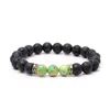 8mm Lava Rock Grânulos Charme Pulseiras Frisadas Para Homens Mulheres Natural Stone Strands Pulseira Jóias Moda Acessórios