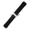 Jawoder Watchband 23mm 26mm Erkekler Paslanmaz Çelik Dağıtım Toka Siyah Dalış Silikon Silikon Kauçuk İzle Bant Kayışı Hub Büyük Bang259X