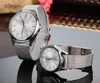 Moda Marka Damskie Męskie Unisex Lovers 'Silver Silver Metal Band Quartz Wrist Watch C01