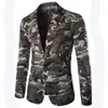Giacca da uomo nuova giacca slim fit giacca da uomo moda blazer mimetico stile casual giacca militare a bottone singolo per uomo265P
