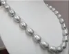 CHARMING 18 INCH 10-13MM TAHITIAN GRAY NATURAL PEARL NECKLACE 14K YELLOW CLASP