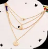 Love gold coins necklace Europe and the United States fashion big temperament clavicle chain