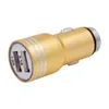 5V 2A + 1A Metallsäkerhetshammare Bullet Travel Charger Dual USB-portar Biladapter för Samsung Galaxy S6 S7 för iPhone 7 6 5