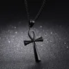 Египетские ювелирные изделия из нержавеющей стали АНК крест кулон ожерелье новый дизайн черный серебряный позолоченный мужские женщины христианские религиозные подарки