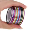 90pcslot 2m Nail Art Decoration 3D Striping Tape Line UV Gel Polish Mixed Colorful Metallic Yarn Sticker Decal Manicure Tool7923829