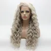 Iwona Hair Curly Long Grey Wig 1845031001 Half Hand Tied Heat Resistant Synthetic Lace Front Wig9220950