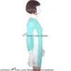 Jadegrün Sexy Latex-Krankenschwester-Uniform-Sets, Gummi-Kleider-Kostüm mit Kreuzverzierung, Reißverschluss vorne 0010