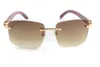 Hochwertige handgeschnitzte quadratische Sonnenbrille, 3524012-A-Brille im Modestil, Spiegelbeine aus natürlichem Holz, Sonnenbrille