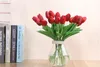 30 pcs Latex Tulipes Artificielle PU Bouquet De Fleurs Real Touch Fleurs Maison Et Décoration De Fête De Mariage 12 Couleurs Option