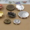 Boyute 40 Adet Yuvarlak 12mm 15mm 20mm 25mm Cameo Cabochon Baz Boş Düğme Tepsi Çerçeve Metal Bakır DIY Jewerly Aksesuarları Parçaları