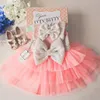 Beautiful Little Girls Dresses For Weddings Jewel Sleeveless Girls Pageant Dresses Open Back With Bows Tiered Ruffle Custom Birthday Dresses