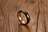 Wedding Ring 6mm Gold and Black Plated Mens Tungsten Carbide Weeding Band Ring for Man And Woman Size 612 3788534